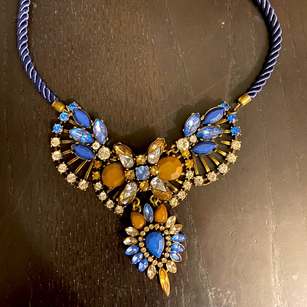 Dark blue and brown necklace